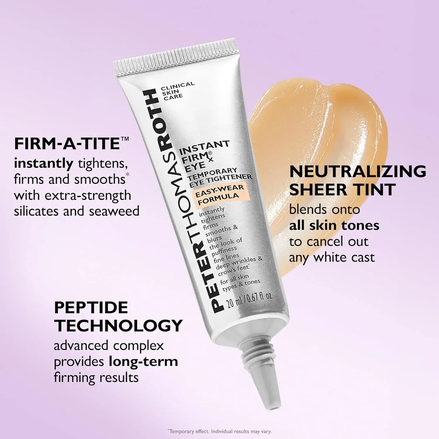 Instant Eye Tightener with Brush - Eye Bag Tightener, Dark Circles Remover, Reduce Fine Lines and Wrinkles